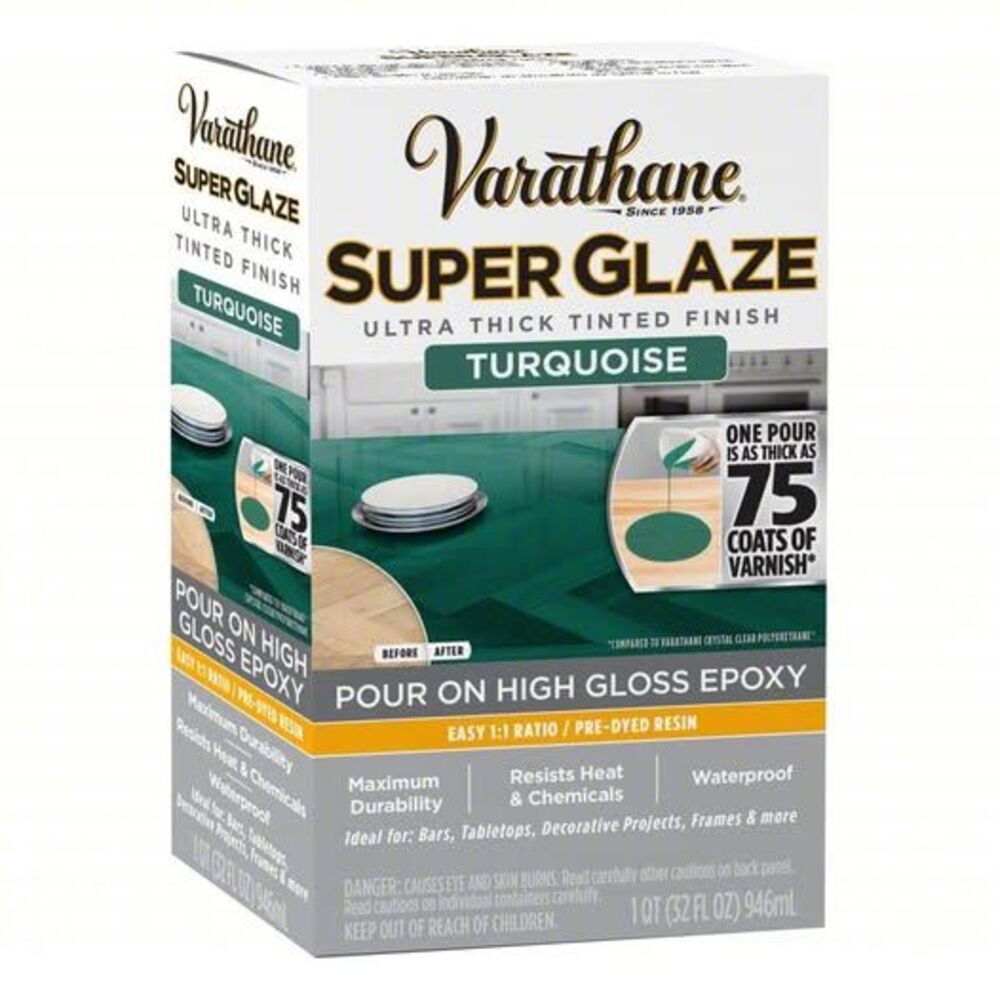 VARATHANE Finish 32 fl oz Turquoise, Super Glaze - new in box